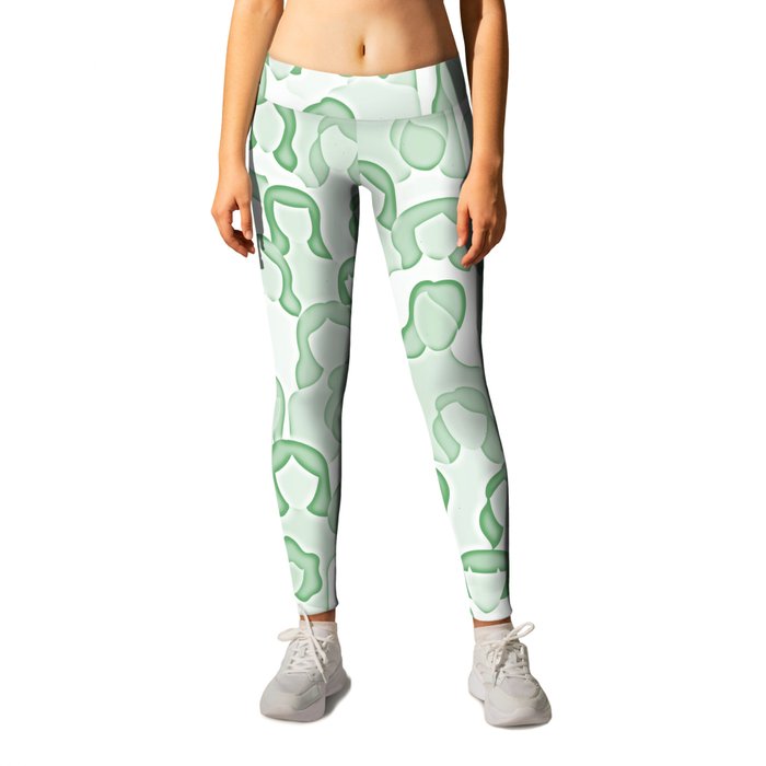 Together Strong - Women Power Watercolor Green Leggings