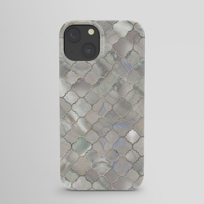 Quatrefoil Moroccan Pattern Mother of Pearl iPhone Case