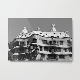 Casa Mila 3 Metal Print | Photo, Architecture, Black and White 