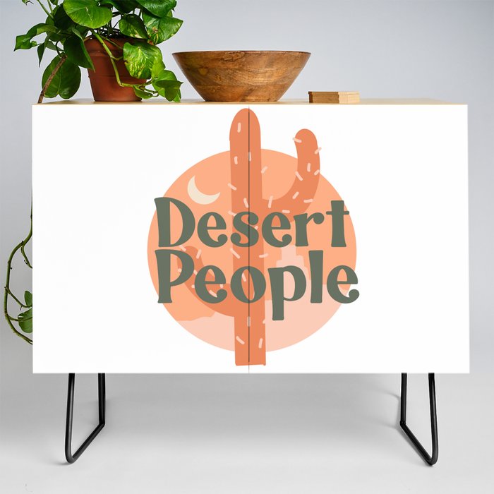 Desert People Cactus Graphic Art Credenza