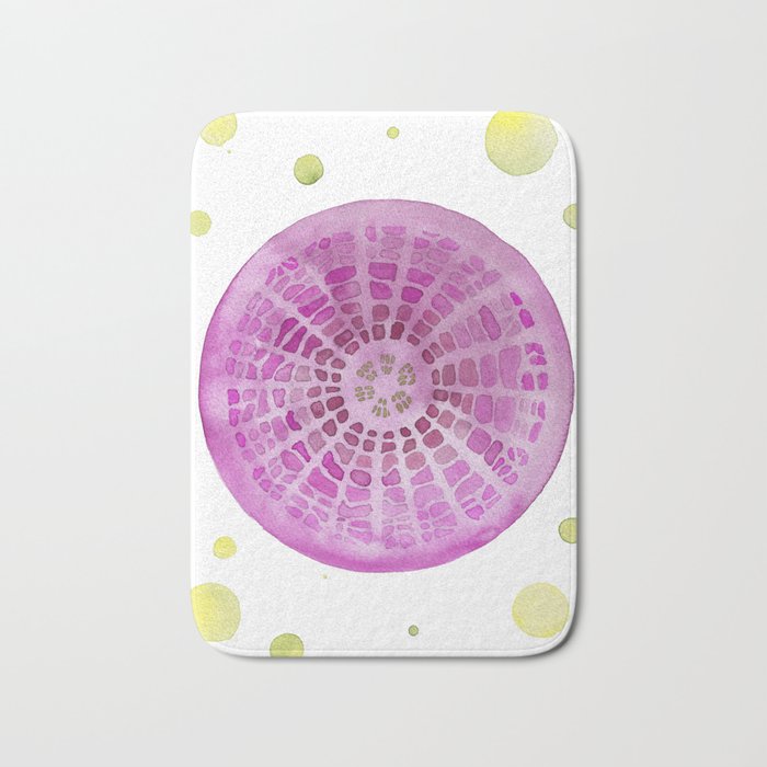 Microscopic: Diatoms - Fuchsia Palette Bath Mat