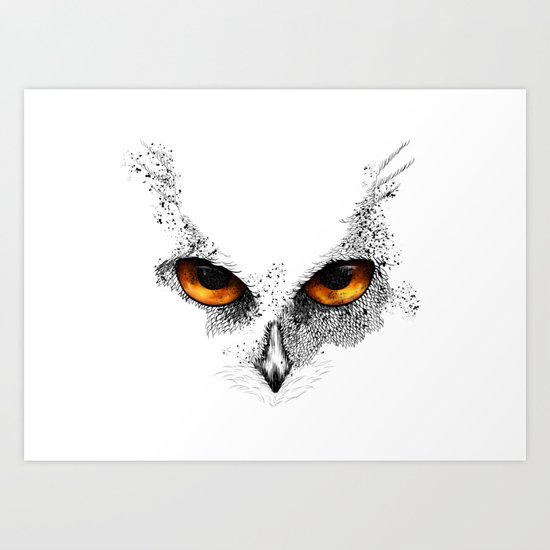 Minimal owl Art Print