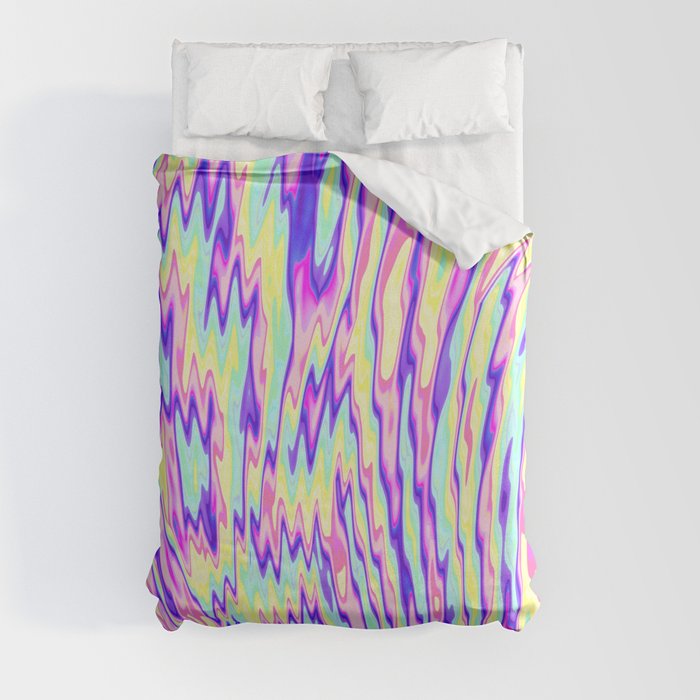 acid trip rainbow Duvet Cover