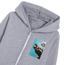 Tropic Fishes with donkey Kids Zip Hoodie