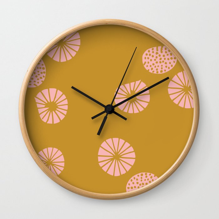 Dandelion flying mustard Wall Clock