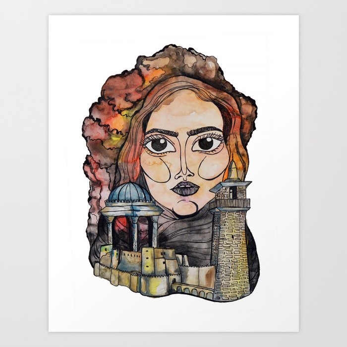 Woman in Refuge Art Print