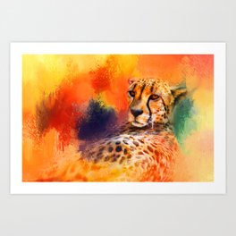 Colorful Expressions Cheetah Art Print