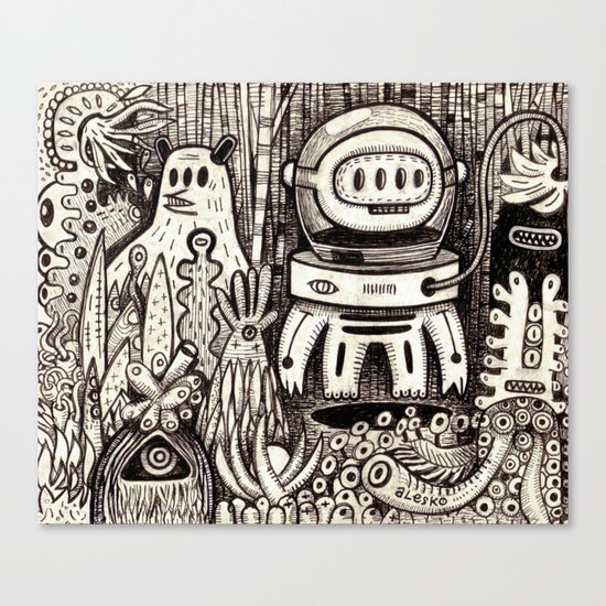 OGM GARDEN - La visite Canvas Print