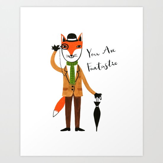 Fantastic fox Art Print