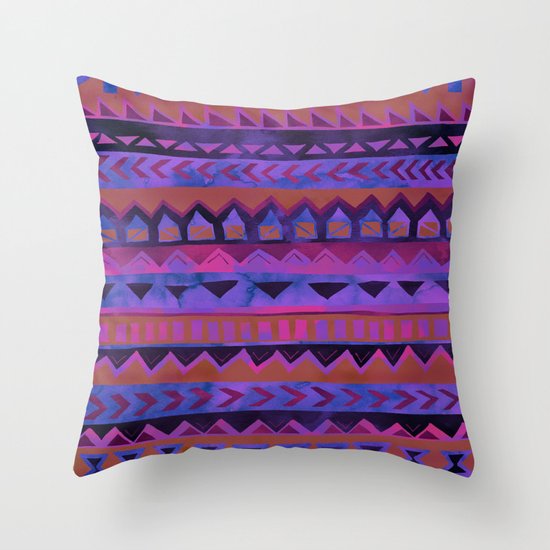 PATTERN {Tribal Stripe- Purple} Throw Pillow