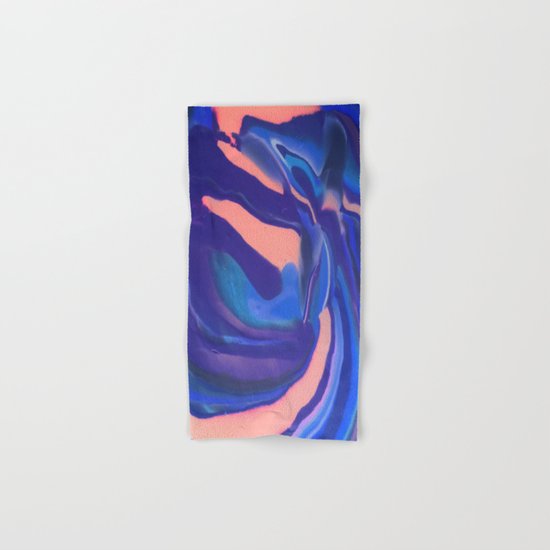 Peachy Blue Marbling Pantone Hand & Bath Towel