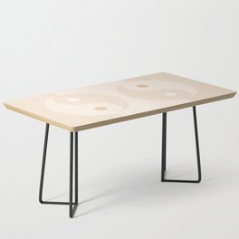 Geometric Lines Ying and Yang II in Beige Shades Coffee Table