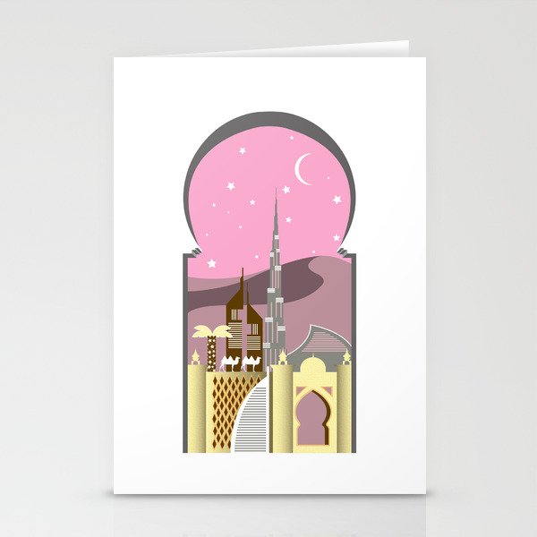 Pink Dubai Stationery Cards