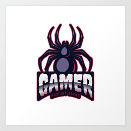 Spider Glowing Red - MrAlanC Brand Gamer Collection Art Print