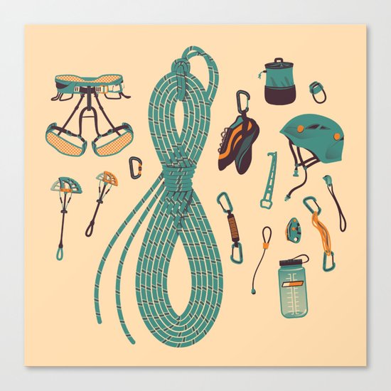 Climbing gear square Canvas Print