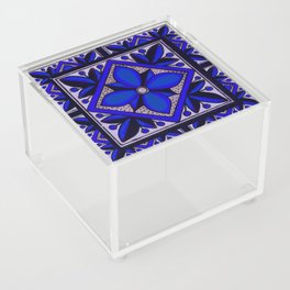 talavera mexican tile in blu Acrylic Box
