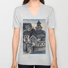 Monastery - Nuremberg Chronicle V Neck T Shirt
