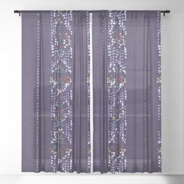 Vintage Japanese Shima-Shima Textile Pattern (1904) by Furuya Korin-william morris Sheer Curtain