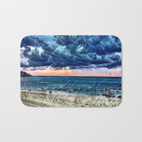 Pastel Sunset on the Beach of the Pacific Ocean Bath Mat