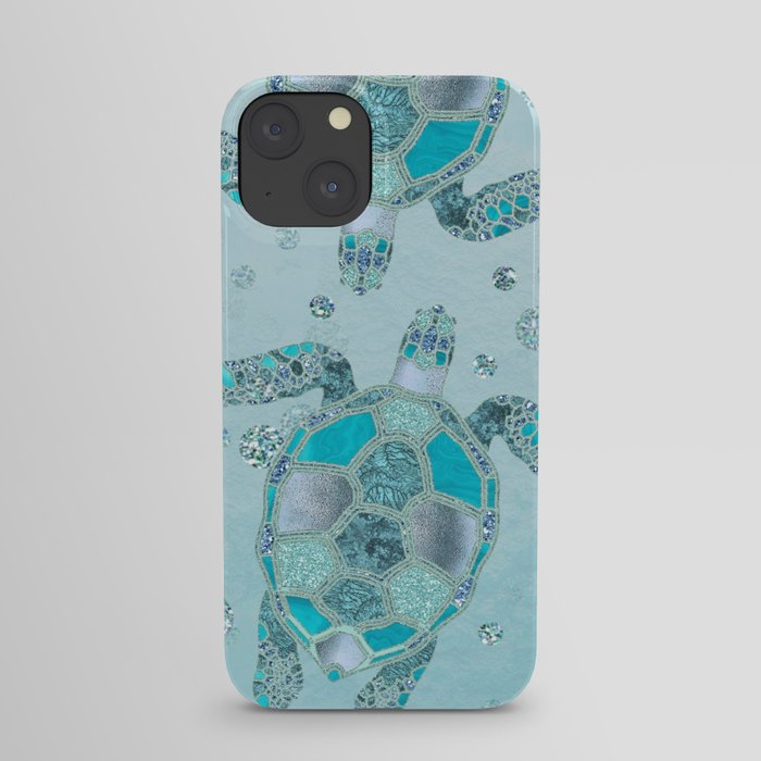 Glamour Aqua Turquoise Turtle Underwater Scenery iPhone Case