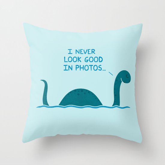 Monster Issues - Nessie Throw Pillow