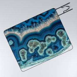 Blue agate slice Picnic Blanket