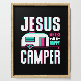 Jesus Makes Me A Happy Camper Serving Tray