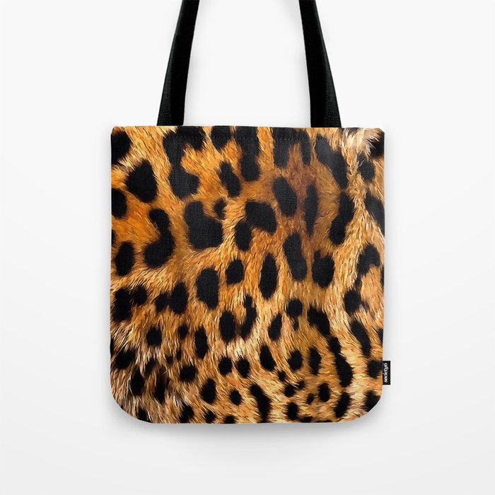 Leopard print fluffy tote bag best sale