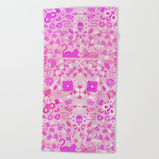 Kitten Lovers – Pink Ombré Beach Towel