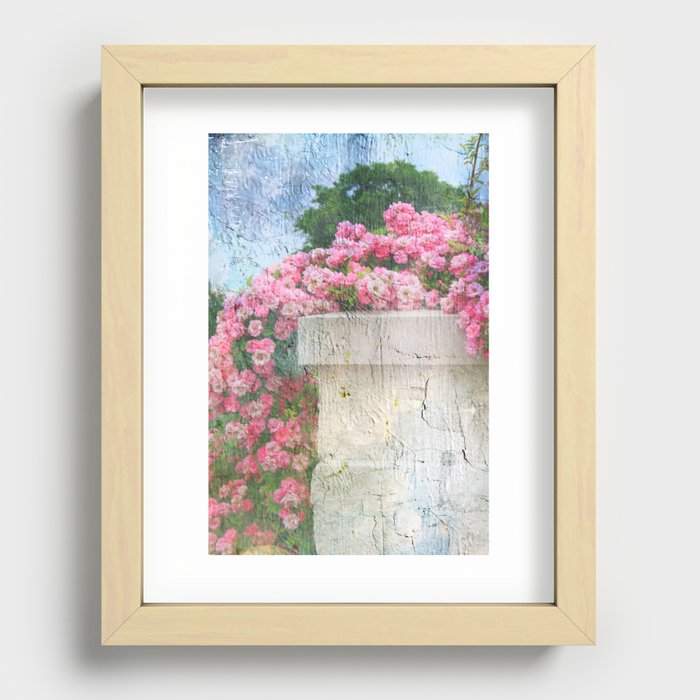 Cascade of Pink Roses Recessed Framed Print
