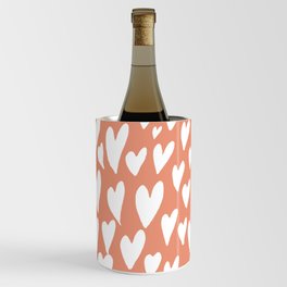 Valentines day hearts explosion - coral Wine Chiller