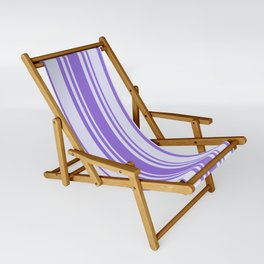 [ Thumbnail: Purple and Lavender Colored Striped Pattern Sling Chair ]
