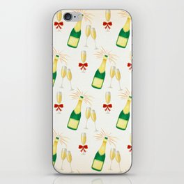 Christmas Pattern Handdrawn Champagne Wine iPhone Skin