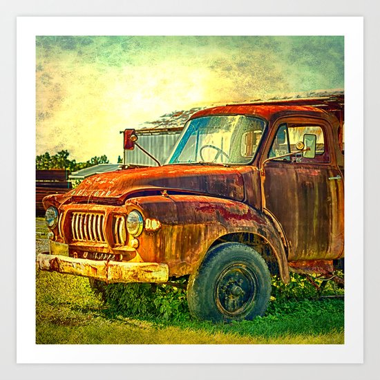 Old Rusty Bedford Truck Art Print