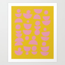 Abstract Geometric 7 (Minimalism mustard yellow pink) Art Print