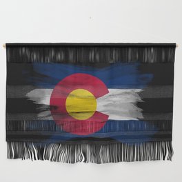 Colorado state flag brush stroke, Colorado flag background Wall Hanging