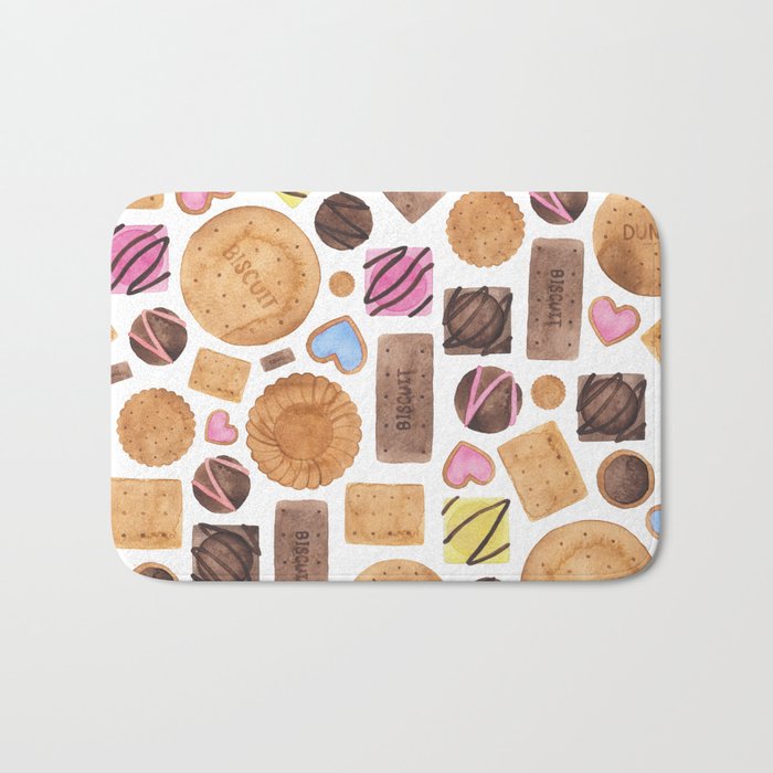Selection of Sweets, Candy, Cakes and Biscuits Bath Mat