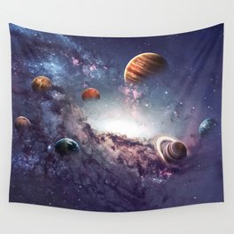 planets of the solar system galaxy Wall Tapestry