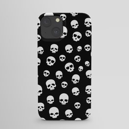 White Skulls Goth Alternative Pattern  iPhone Case