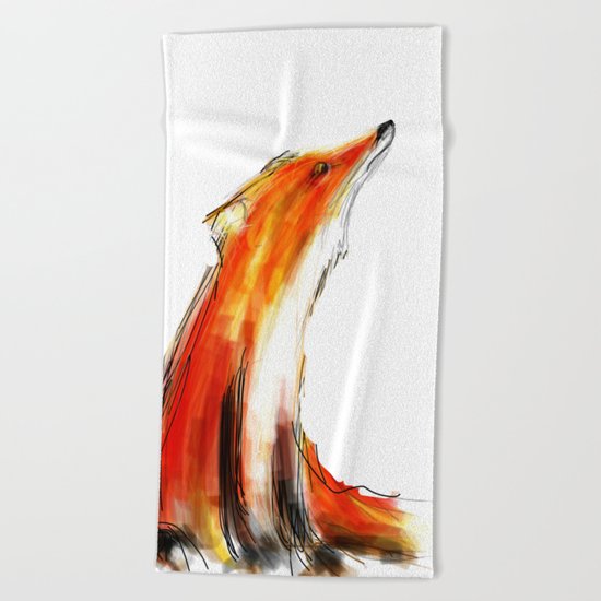 Wise Fox Reverse Beach Towel