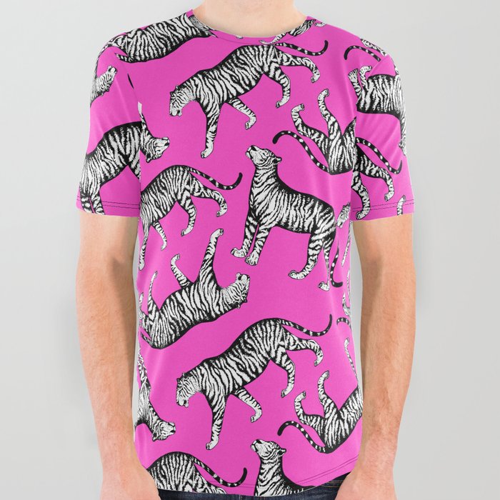 Tigers (Magenta and White) All Over Graphic Tee