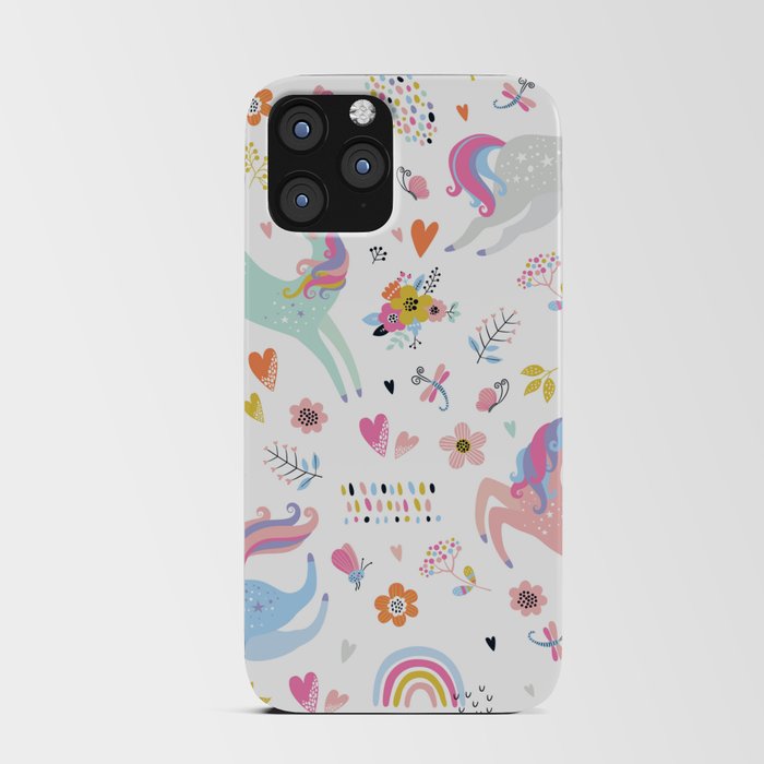 Magical Pastel Unicorn Floral iPhone Card Case