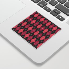 Pink And Black Argyle Diamonds Pattern Diamond Shape Tartan Quilt Knit Sweater Geometric  Sticker