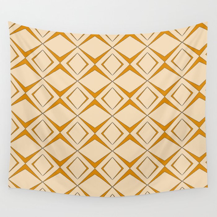 Retro 1960s geometric pattern design 2 Wall Tapestry