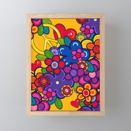 Peace, Love and flowers Framed Mini Art Print