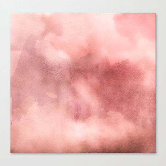 STORMY PINK WATERCOLOUR MARBLE STAIN Canvas Print