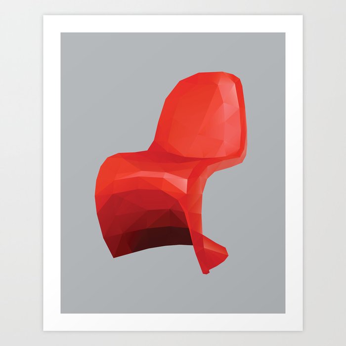 Panton Chair Polygon Art Art Print By Polymolystudio Society6