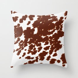 Brown Longhorn Cow Hide Design  Throw Pillow