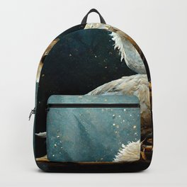 The ugly duckling waiting on a piece of wood, collage art Backpack | Duck, Story, Drawing, Duckling, Animal, Bird, Swim, Childrenbook, Feathers, Uglyduckling 