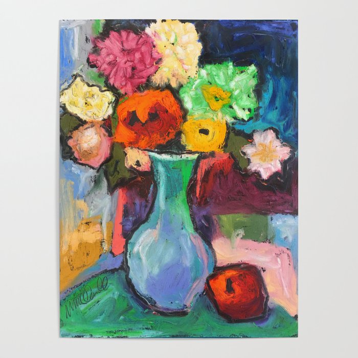 Flowers with Apple Poster